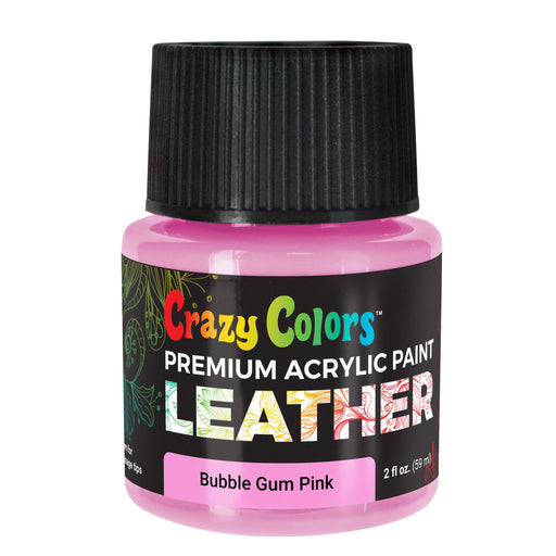 Bubble Gum Pink Premium Acrylic Leather and Shoe Paint, 2 oz Bottle - Flexible, Crack, Scratch, Peel Resistant - Artist Create Custom Sneakers, Jackets, Bags, Purses, Furniture