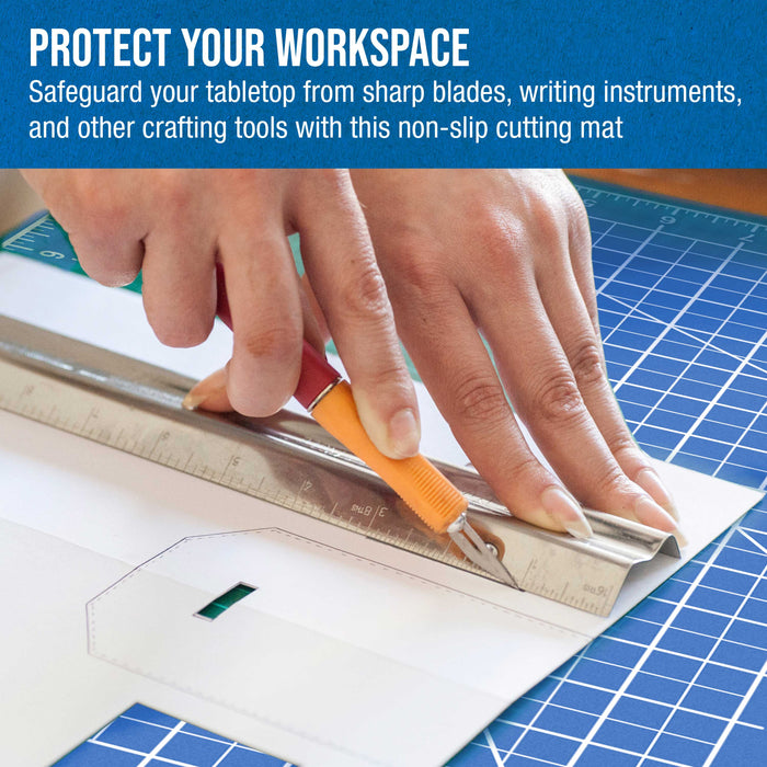 9" x 12" Self-Healing Cutting Mat 5-Ply - Double-Sided Pink/Blue Craft Mat, Non-Slip Cutting Mats for Crafts, Sewing, Quilting, Scrapbooking