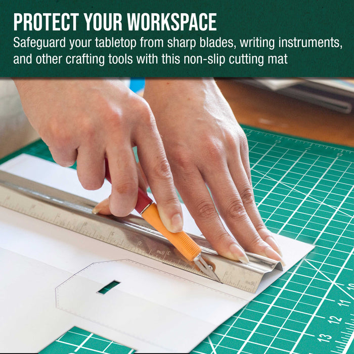 24" x 36" Self-Healing Cutting Mat 5-Ply - Double-Sided Green/Black Craft Mat, Non-Slip Cutting Mats for Crafts, Sewing, Quilting, Scrapbooking