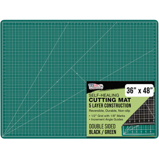 36" x 48" Green/Black Professional Self Healing 5-Ply Double Sided Durable Non-Slip Cutting Mat Great for Scrapbooking Quilting Sewing Arts Crafts