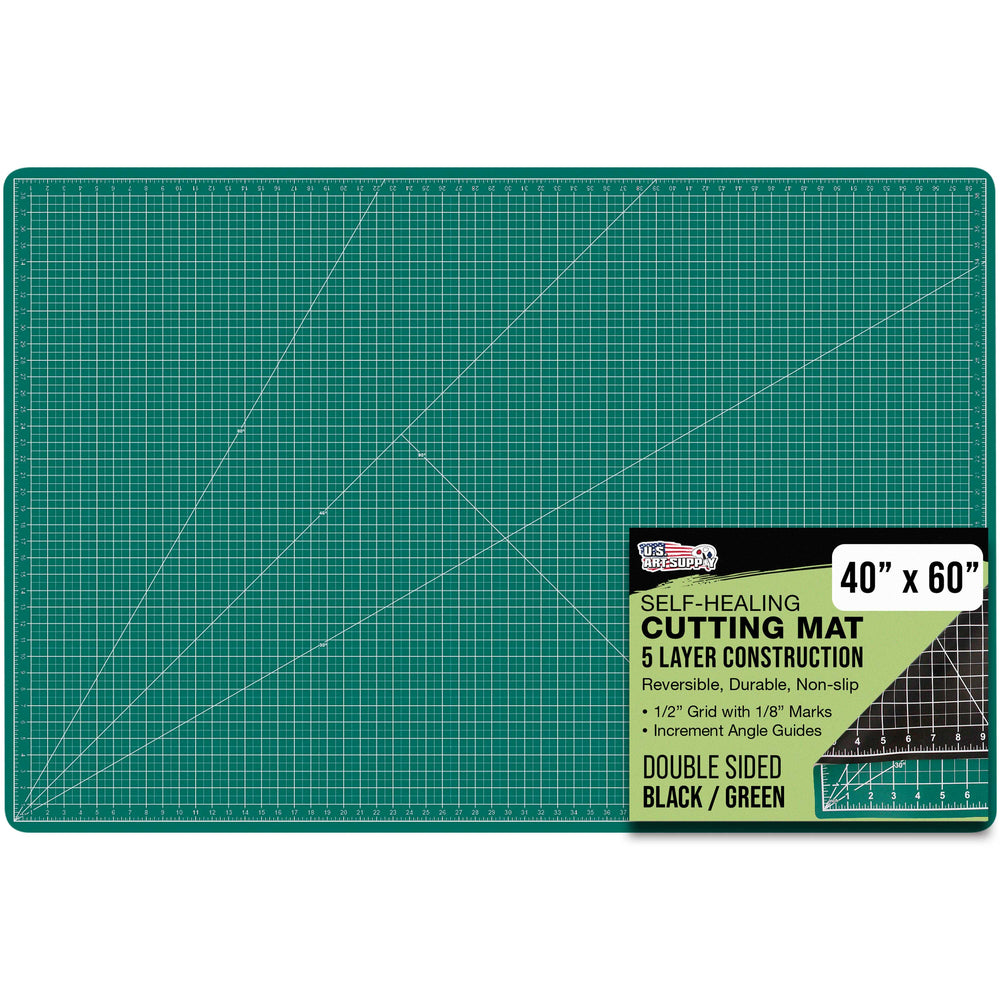 40" x 60" Green/Black Professional Self Healing 5-Ply Double Sided Durable Non-Slip Cutting Mat Great for Scrapbooking Quilting Sewing Arts Crafts