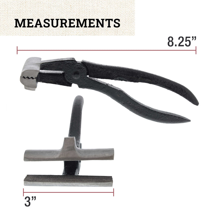 U.S. Art Supply Canvas Stretcher Pliers - Cast Iron Tool with Hammer & Jaw Gripper - Canvas Pliers for Stretching Fabric