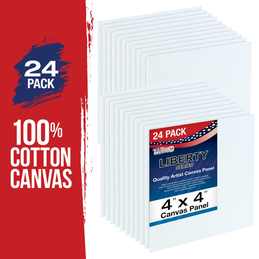 4" x 4" Professional Artist Quality Acid Free Canvas Panel Boards for Painting 24-Pack