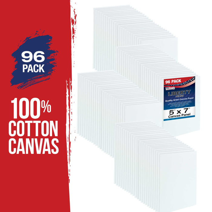 5" x 7" Professional Artist Quality Acid Free Canvas Panel Boards for Painting 96-Pack