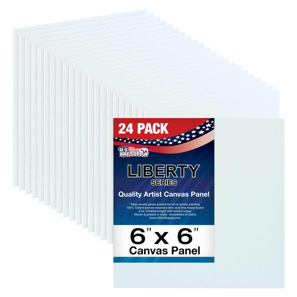 6" x 6" Professional Artist Quality Acid Free Canvas Panel Boards for Painting 24-Pack