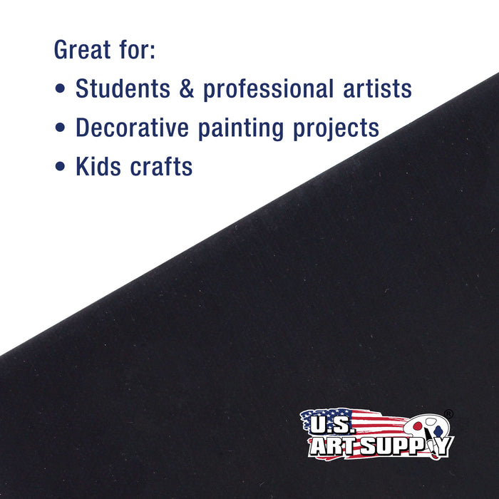 8 X 8 inch Black Professional Artist Quality Acid Free Canvas Panels 6-Pack (1 Full Case of 6 Single Canvas Panels)
