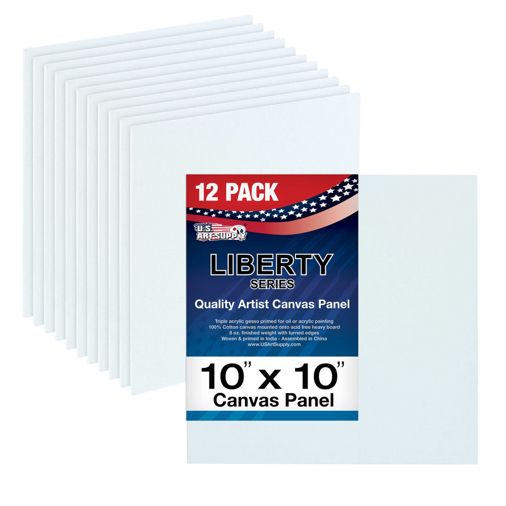 10" x 10" Professional Artist Quality Acid Free Canvas Panel Boards for Painting 12-Pack