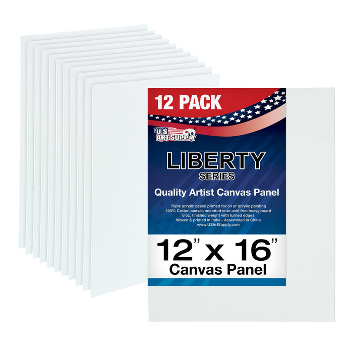 12" x 16" Professional Artist Quality Acid Free Canvas Panel Boards for Painting 12-Pack