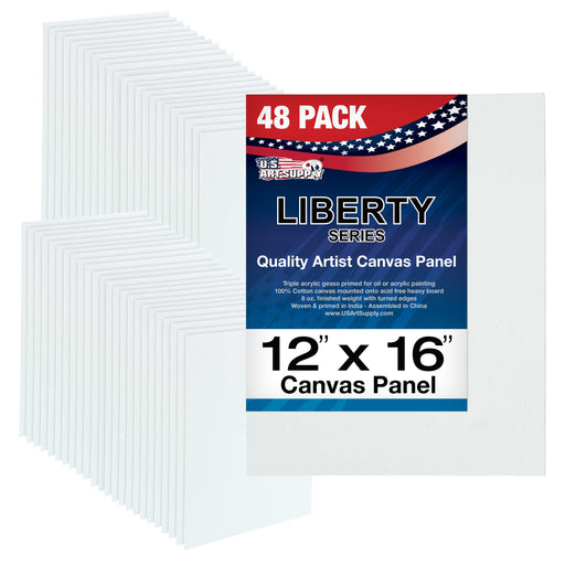12" x 16" Professional Artist Quality Acid Free Canvas Panel Boards for Painting 48-Pack