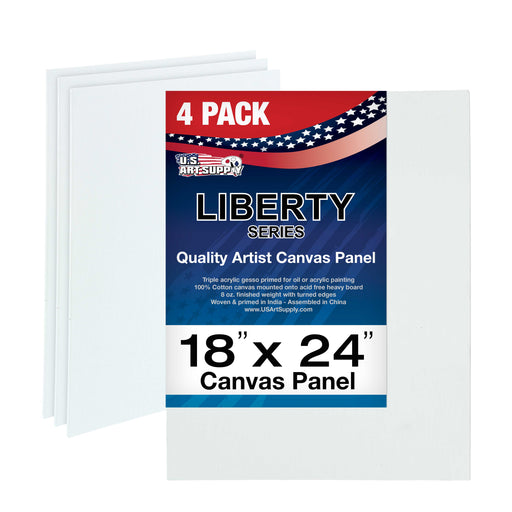 18" x 24" Professional Artist Quality Acid Free Canvas Panel Boards for Painting 4-Pack