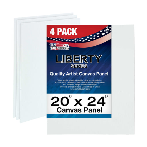 20" x 24" Professional Artist Quality Acid Free Canvas Panel Boards for Painting 4-Pack