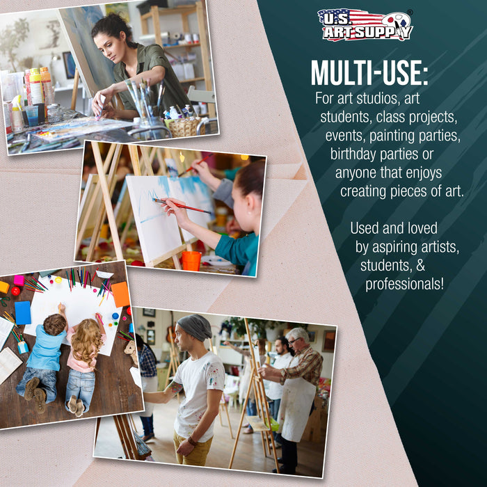 U.S. Art Supply 7-Ounce Unprimed Canvas Roll, 24" Wide x 6' Long (2 Yards) - 100% Cotton, Woven, Acid-Free - Unstretched Canvas Rolls for Painting, Murals, & DIY Crafts