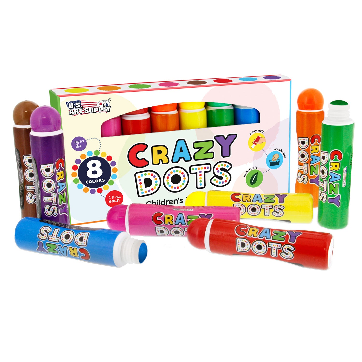 8 Color Crazy Dots Markers - Washable Paint Marker daubers — TCP Global