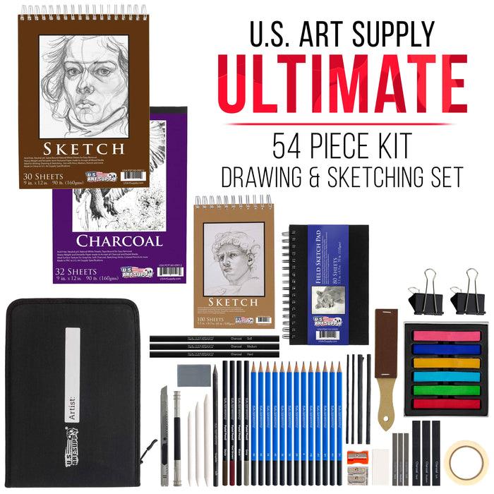 142-Piece Art Drawing Set Artist Sketch Kit Paint Pencil Pastel Wood Case  Box