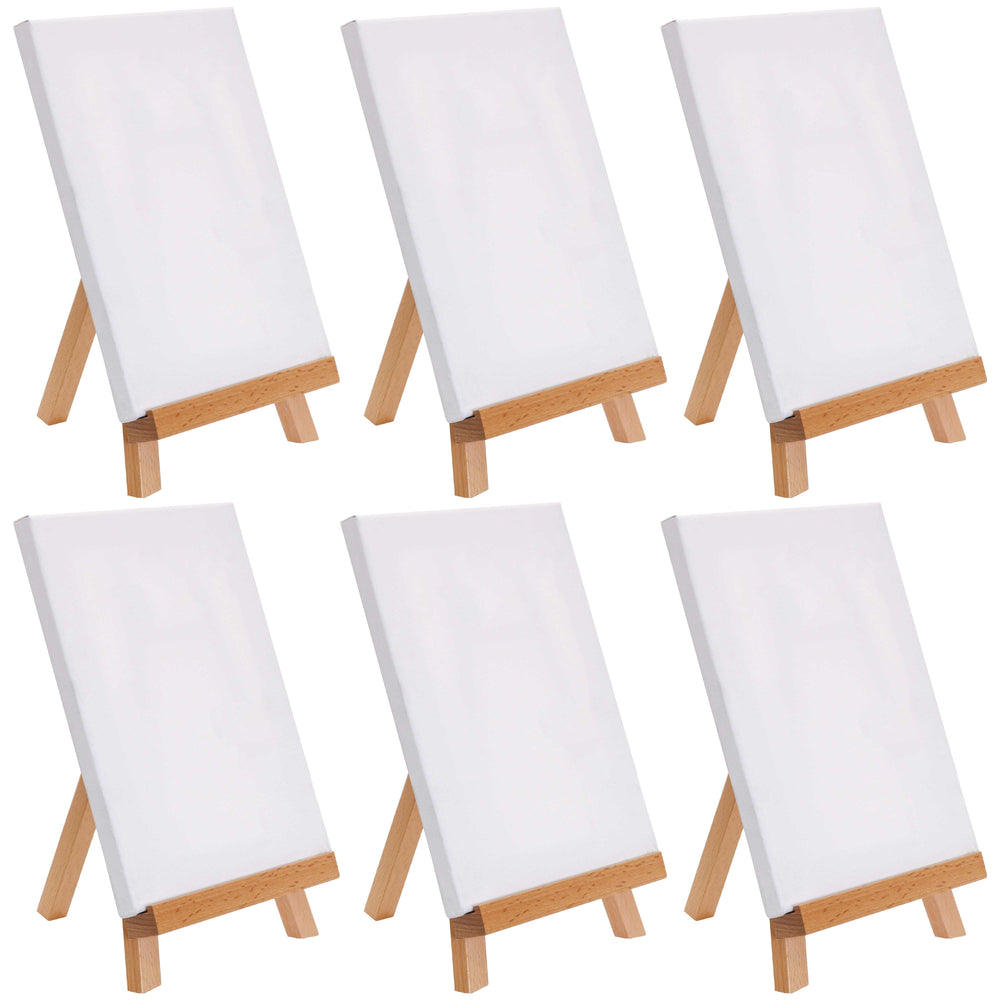 4 x 6 Stretched Canvas with 8 Mini Wood Display Easel Kit, 12 Pack - Artist  Tabletop Stand, 4” x 6” - 8” Easel - Ralphs