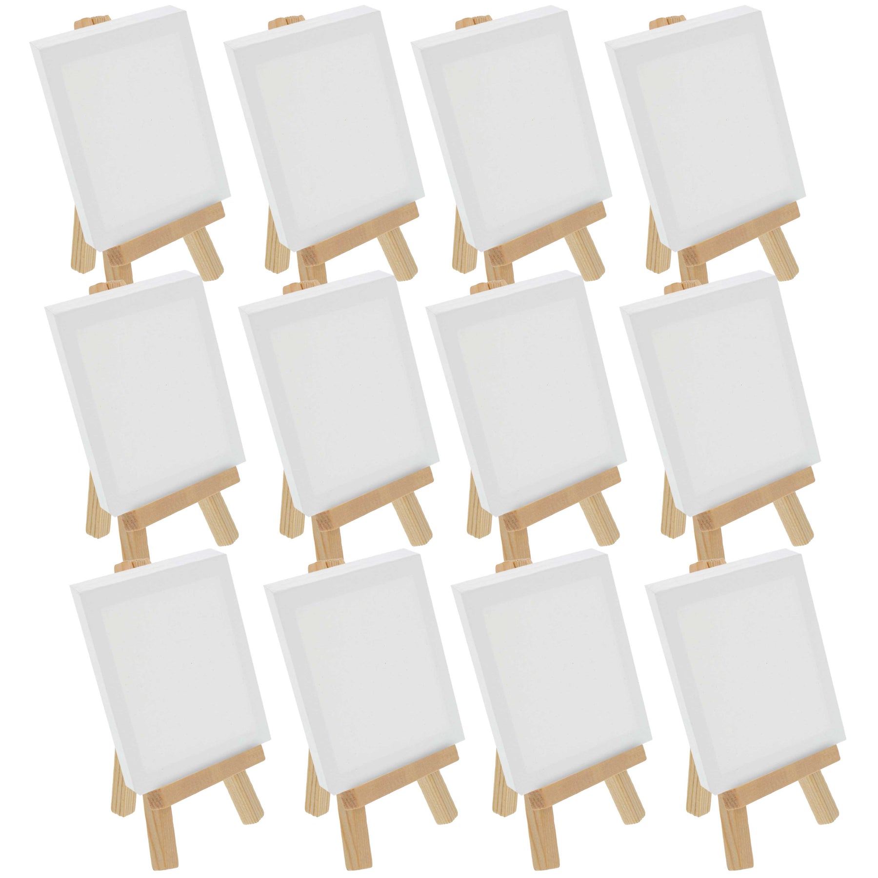 12pk 5 x 5 Canvas, 8 Natural Wood Display Easel Kit, Artist Stand — TCP  Global