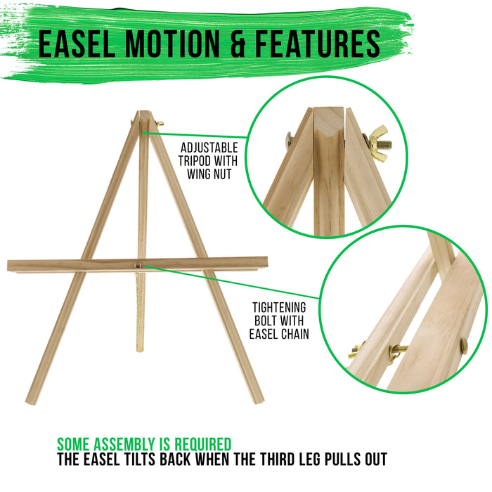 12pk 2 x 2 Canvas, 5 Wood Display Easel Kit, Artist Tripod Stand — TCP  Global