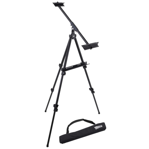 80" High Aluminum Artist Watercolor Field Display Easel Stand, Adjustable Height Floor Tabletop Tripod, Holds Canvas Up To 63" Vertical 40" Horizontal