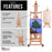 Multi-Function Studio Artist Wooden Floor Easel - Large Adjustable H-Frame, Tilts Flat, Mast Adjusts to 97" High - Sturdy Beechwood Painting Canvas