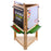 Children's 3-Sided Art Activity Easel with 3 Magnetic Stations, Chalkboard, Blackboard, Dry Erase White Board, Paper Roll, Paint Cups Shelf - Painting