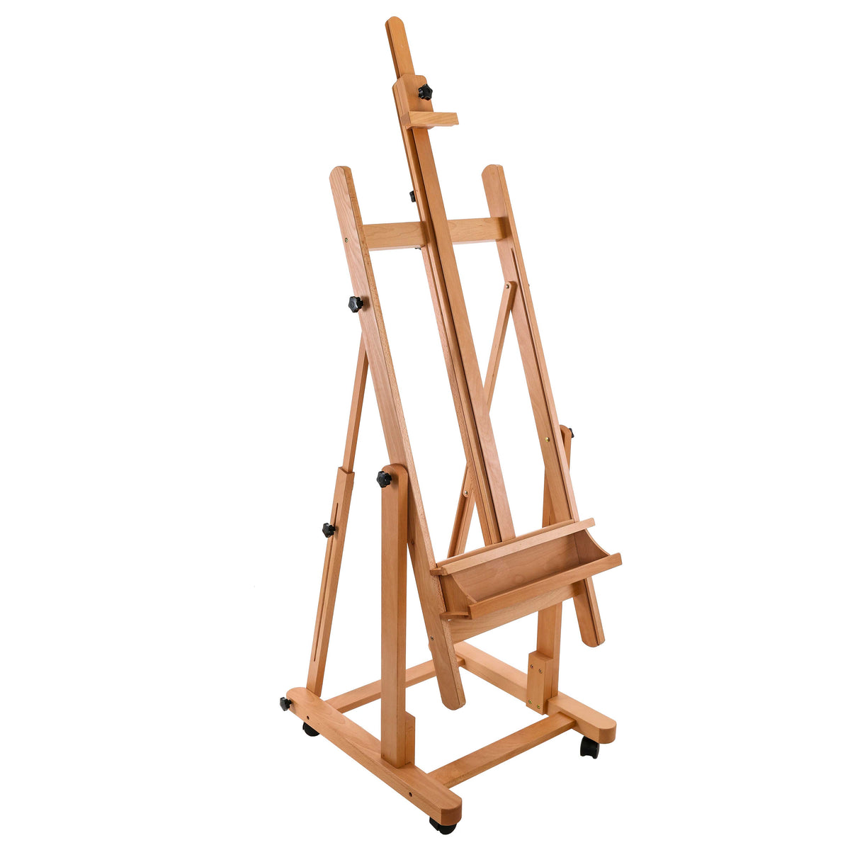 U.S. Art Supply Malibu Adjustable Wooden H-Frame Studio Easel