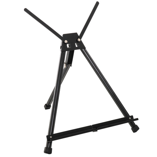 15" to 21" High Adjustable Black Aluminum Tabletop Display Easel with Extension Arm Wings - Portable Artist Tripod Folding Frame Stand - Holds Canvas