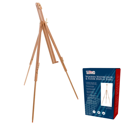 Harbor 72" High Wood Artist Watercolor Field and Display Easel Stand - Beechwood Adjustable Floor & Tabletop Tripod, Holds Painting Canvas, Portable