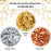 Metallic Foil Schabin Gilding Metal Leaf Flakes Kit - 3 Colors Imitation Gold and Silver, Real Copper in 10 Gram Bottles - Epoxy Resin