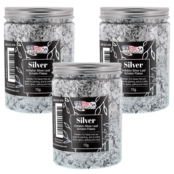 Metallic Foil Schabin Gilding Imitation Silver Leaf Flakes 10gm