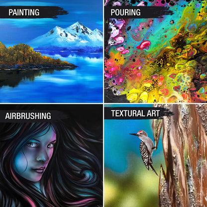 Medium Stretched Canvas for Painting 9x12 inch Gallery Depth 1-1/2" Thick, 4-Pack - 12oz Acrylic Gesso Triple Primed, Professional Artist Quality, 100% Cotton - Oil, Pouring Paint