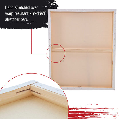 Large Stretched Canvas for Painting 24x30 inch Gallery Depth 1-1/2" Thick, 3-Pack - 12oz Acrylic Gesso Triple Primed, Professional Artist Quality, 100% Cotton - Oil, Pouring Paint