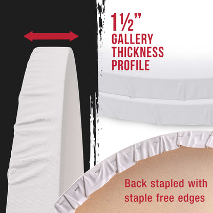 30 Inch Diameter Round Gallery 12 Ounce Primed Gesso Professional Quality Acid-Free Stretched Canvas (Pack of 2)