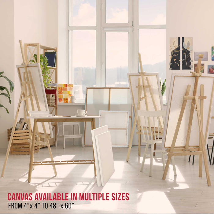 Medium Stretched Canvas for Painting 14x18 inch Gallery Depth 1-1/2" Thick, 3-Pack - 12oz Acrylic Gesso Triple Primed, Professional Artist Quality, 100% Cotton - Oil, Pouring Paint