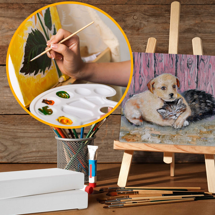 5-Pack Bulk Stretched Canvas for Painting 4 x 4 inch, Gallery Depth 1-1/2" Profile - 12oz Acrylic Gesso Triple Primed, Professional Artist Quality, 100% Cotton - Oil, Pouring Paint