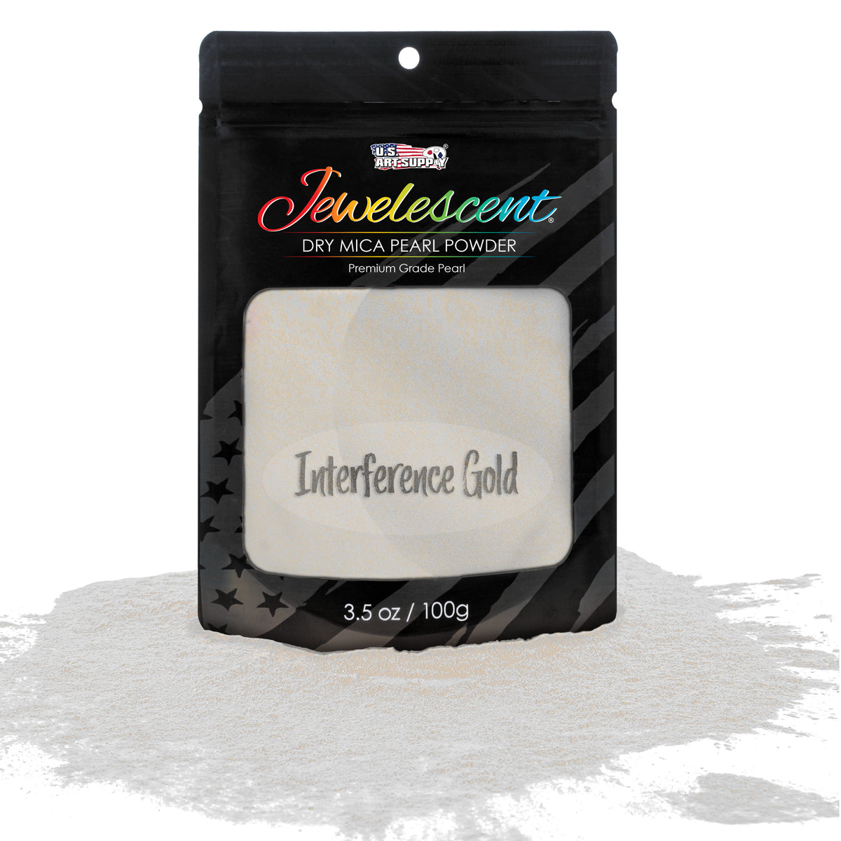 Interference Gold Mica Pearl Powder Pigment, 3.5oz 100G pouch
