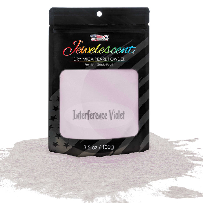 Jewelescent Interference Violet Mica Pearl Powder Pigment 3.5 oz (100g) Sealed Pouch - Cosmetic Grade, Metallic Color Dye