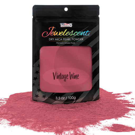 Jewelescent Vintage Wine Mica Pearl Powder Pigment, 3.5 oz (100g) Sealed Pouch - Cosmetic Grade, Metallic Color Dye