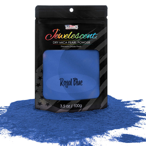 Jewelescent Royal Blue Mica Pearl Powder Pigment, 3.5 oz (100g) Sealed Pouch - Cosmetic Grade, Metallic Color Dye