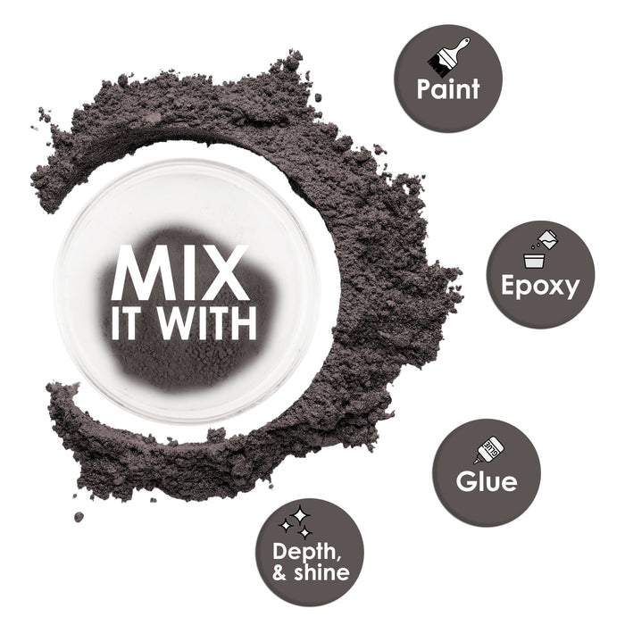 Jewelescent Mica Pearl Pigment Powder, Pewter Grey 3.5 oz (100g) Pouch - Cosmetic Grade, Epoxy Resin Color Pigment, Mica Powder for Resin, Soap, Slime, Candle Dye, Art, Crafts
