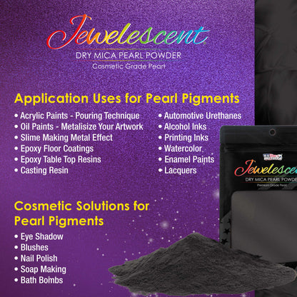 Jewelescent Mica Pearl Pigment Powder Kit, 6 Basic Colors, 3.5 oz (100g) Pouches - Cosmetic Grade, Epoxy Resin Color Pigment, Mica Powder for Resin, Soap, Slime, Candle Dye, Art