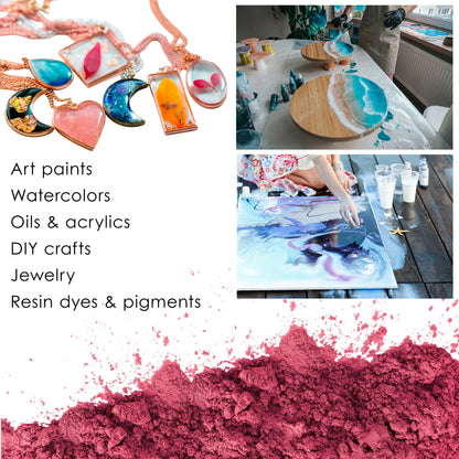 Jewelescent Mica Pearl Pigment Powder Kit, 6 Ultra Bright Colors, 3.5 oz (100g) Pouches - Cosmetic Grade, Epoxy Resin Color Pigment, Mica Powder for Resin, Soap, Slime, Candle Dye, Art