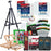 U.S. Art Supply 72-Piece Artist Acrylic Painting Set with Aluminum Field Easel, Wood Table Easel, 24 Acrylic Paint Colors, 34 Brushes, 8 Canvases, Pad