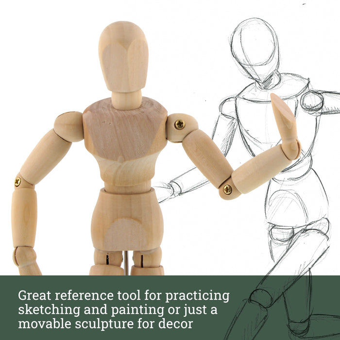 Wooden Wood Figure 12 Manikin Mannequin Human Artist Drawing Model