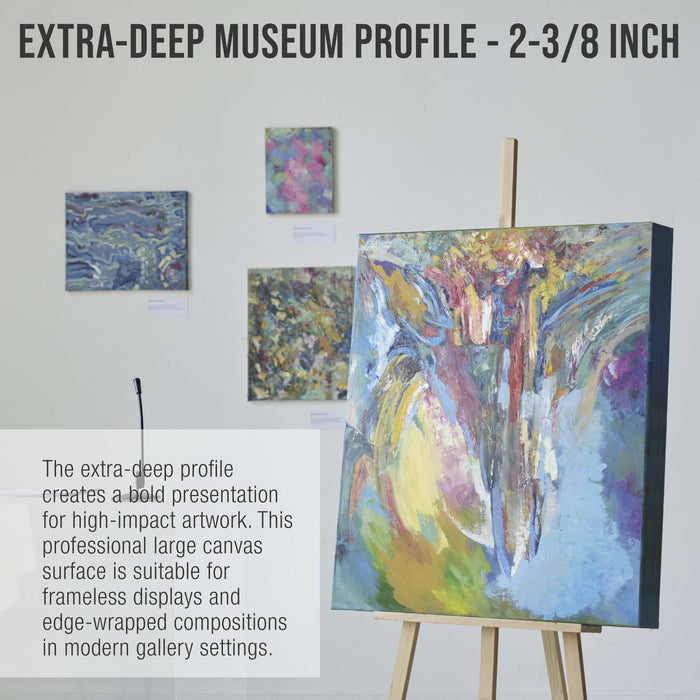 Stretched Canvas for Painting 16" x 20" Museum 2-3/8" Extra Deep Profile, 17oz Acrylic Gesso Triple Primed, Gallery-Style (2 Pack), 100% Cotton, Art Canvases for Painting, Epoxy Resin