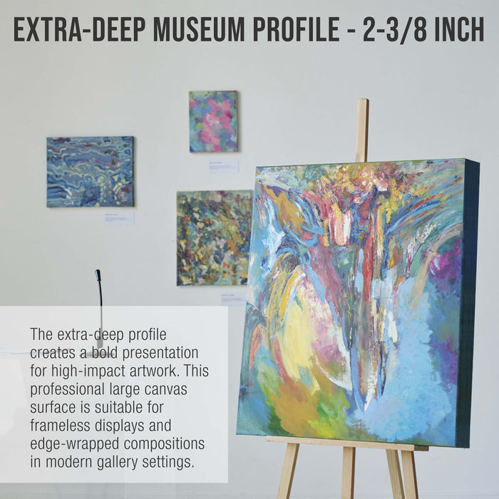 Stretched Canvas for Painting 24" x 24" Museum 2-3/8" Extra Deep Profile, 17oz Acrylic Gesso Triple Primed, Gallery-Style (2 Pack), 100% Cotton, Art Canvases for Painting, Epoxy Resin