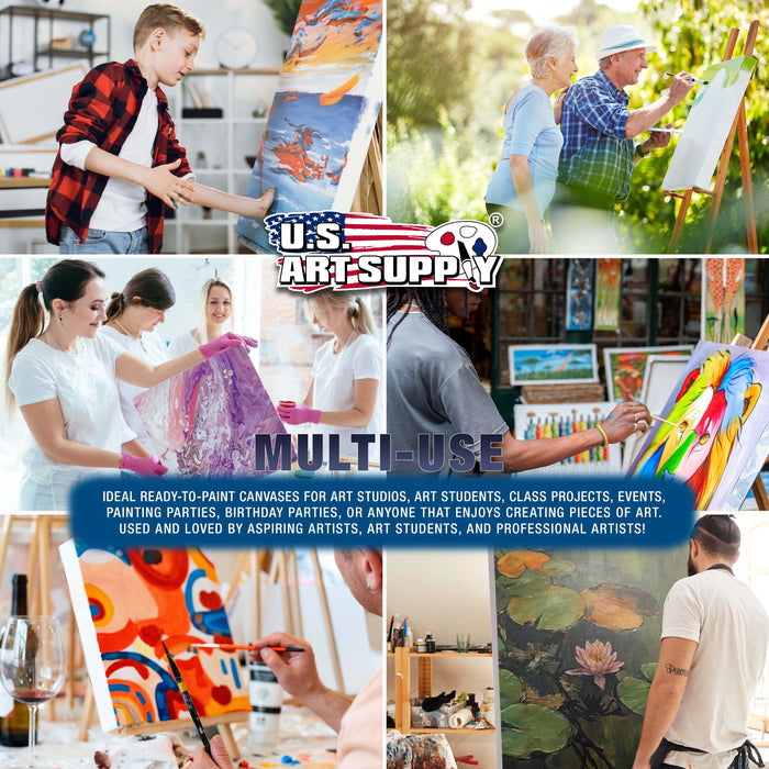Stretched Canvas for Painting 24" x 36" Museum 2-3/8" Extra Deep Profile, 17oz Acrylic Gesso Triple Primed, Gallery-Style (2 Pack), 100% Cotton, Art Canvases for Painting, Epoxy Resin