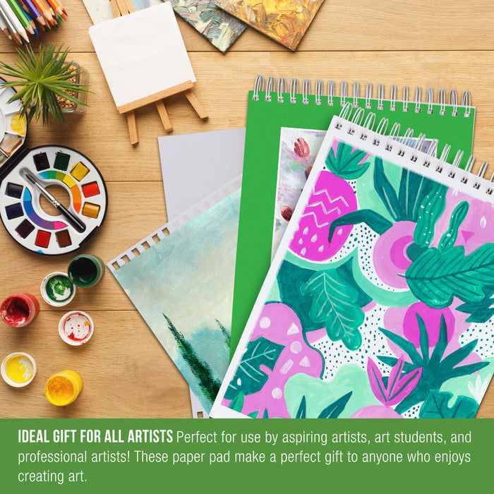11x14" Premium Heavy-Weight Acrylic Painting Paper Pad, 246lb (400gsm), 2 Pack, 12 Sheets, Spiral Bound, for Acrylic Paint