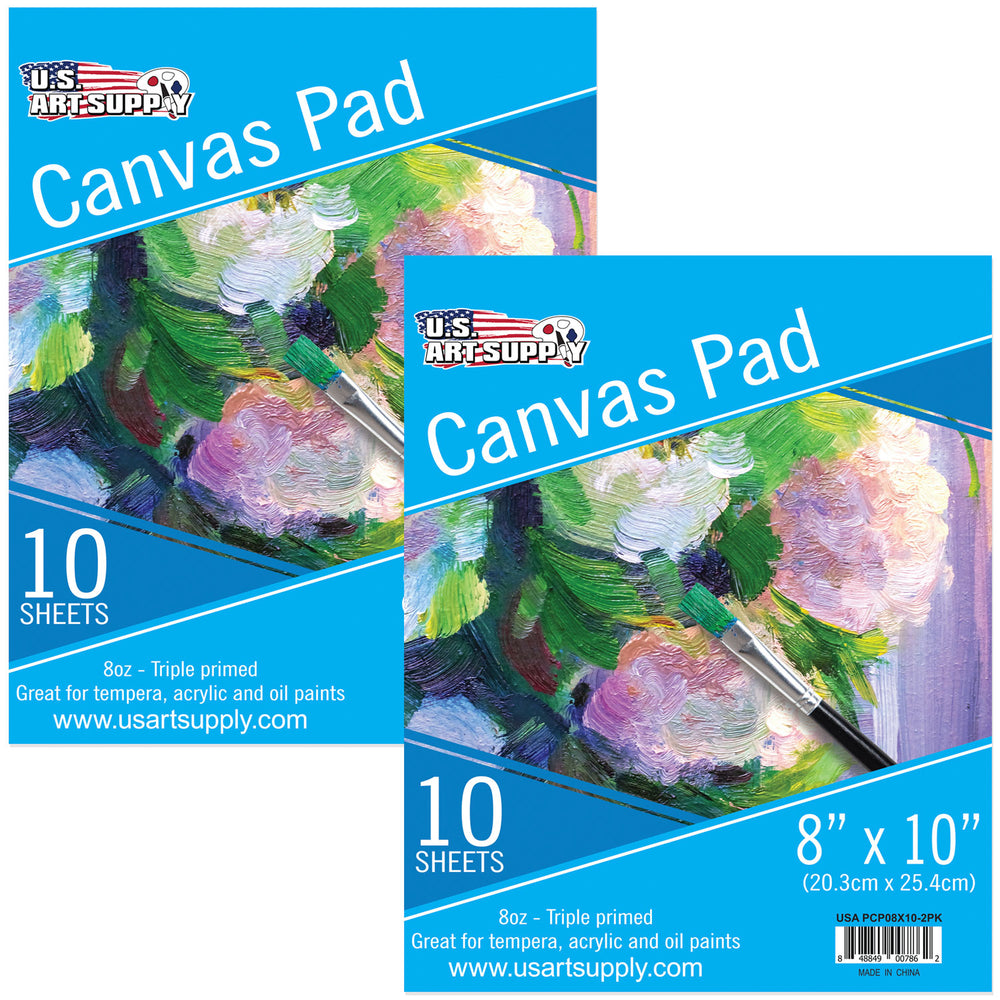 8" x 10" 10-Sheet 8-Ounce Triple Primed Acid-Free Canvas Paper Pad (Pack of 2 Pads)
