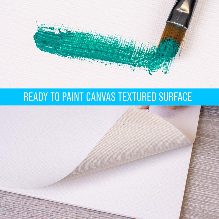 9" x 12" 10-Sheet 8-Ounce Triple Primed Acid-Free Canvas Paper Pad (Pack of 2 Pads), Canvas Paper for Acrylic Painting
