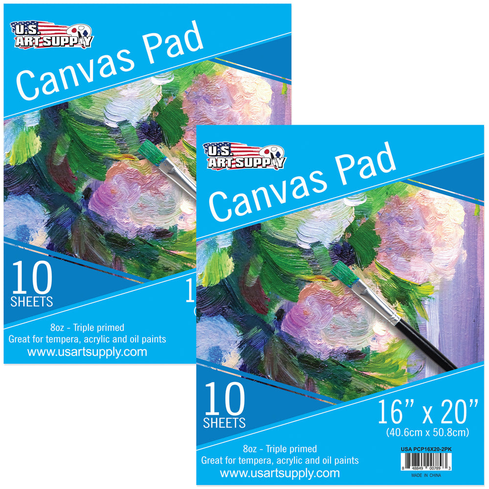 16" x 20" 10-Sheet 8-Ounce Triple Primed Acid-Free Canvas Paper Pad (Pack of 2 Pads)